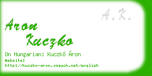 aron kuczko business card