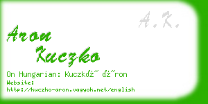 aron kuczko business card